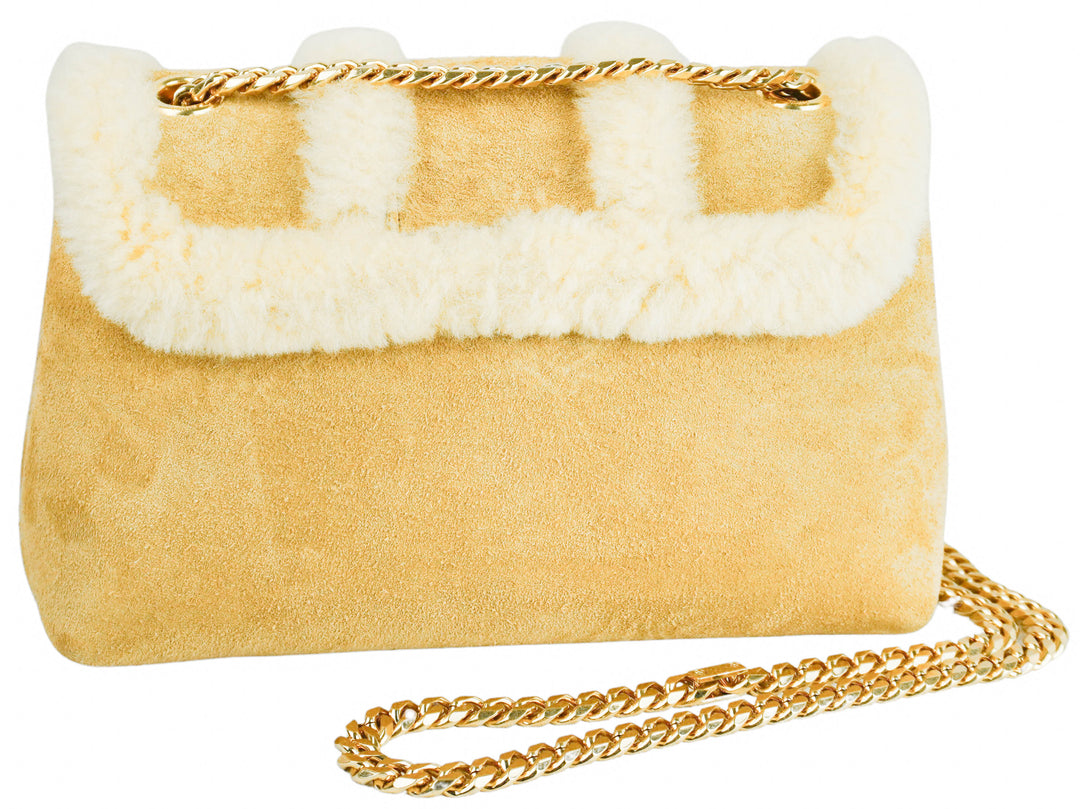 Celine Victoire Bag in Shearling and Suede - Discounts on Celine at UAL