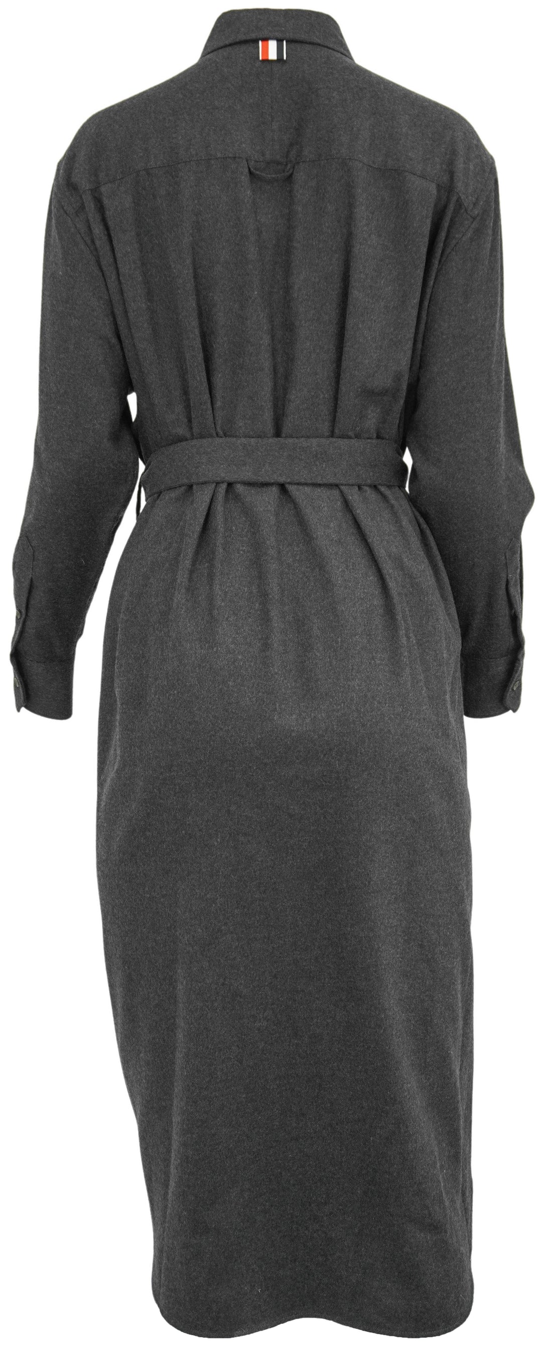 Thom Browne. Tie Waist Shirt Dress in Grey - Discounts on Thom Browne. at UAL