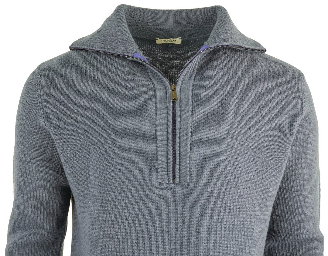 Crossley Half-Zip Sweater in Blue - Discounts on Crossley at UAL