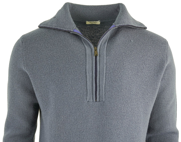 Crossley Half-Zip Sweater in Blue - Discounts on Crossley at UAL