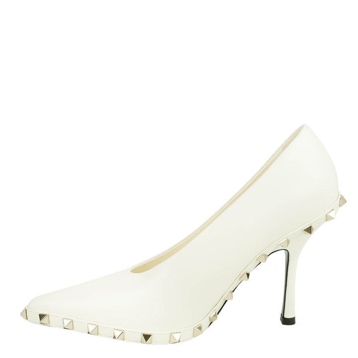 Valentino Rock Stud Pumps in Cream - Discounts on Valentino at UAL