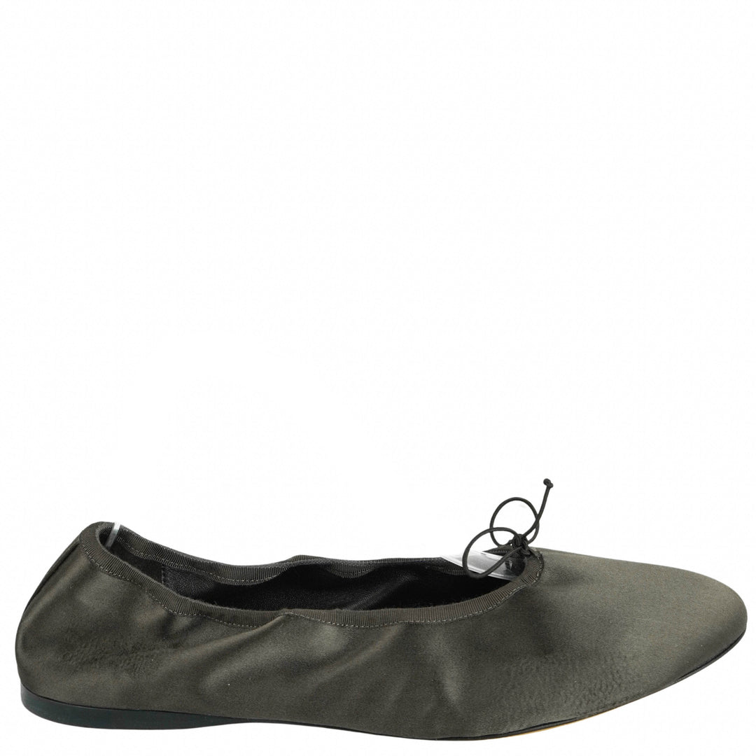 The Row Awar Ballerina Satin Flats in Brown - Discounts on The Row at UAL