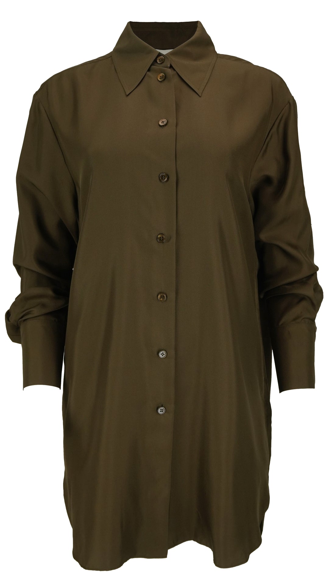 Róhe Oversized Silk Shirt in Forest - Discounts on Róhe at UAL