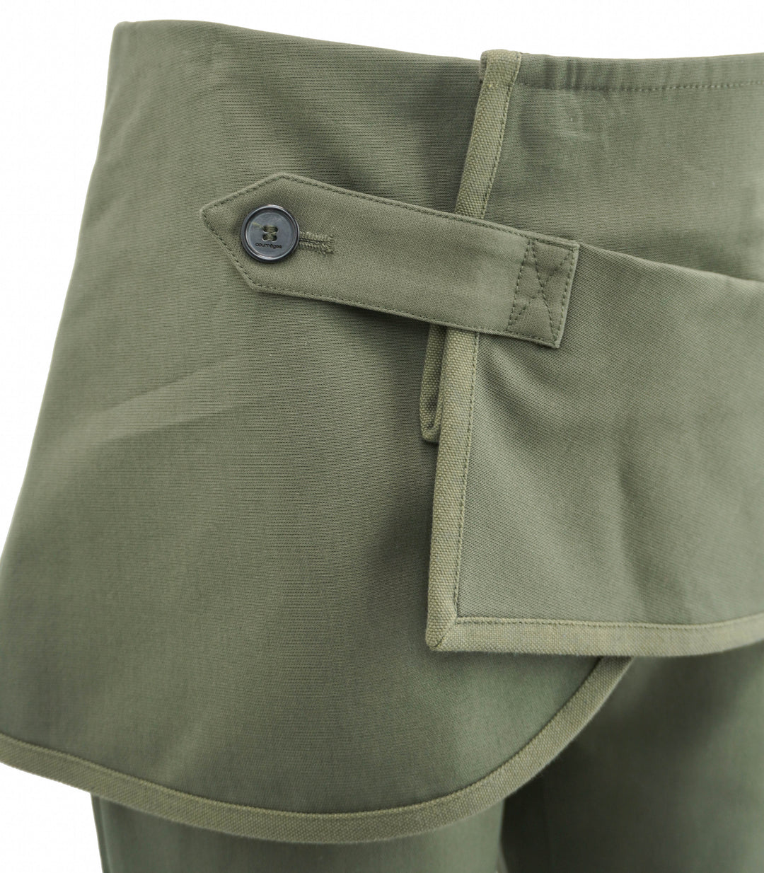 Courrèges Modular Overskirt Bootcut Pants in Camo Green