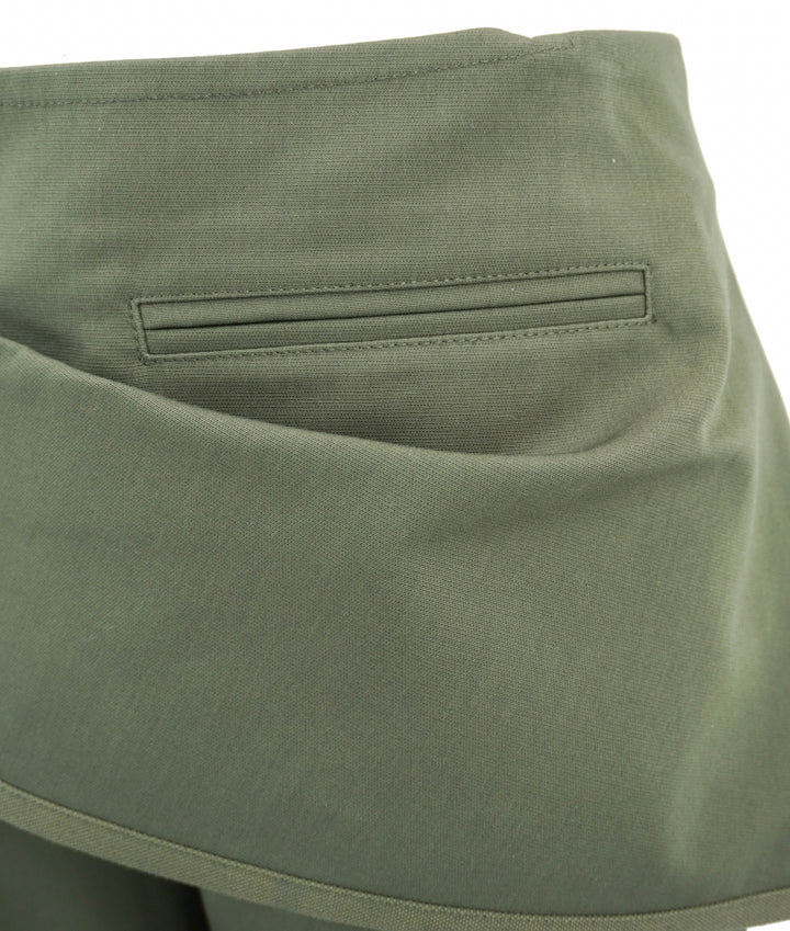 Courrèges Modular Overskirt Bootcut Pants in Camo Green