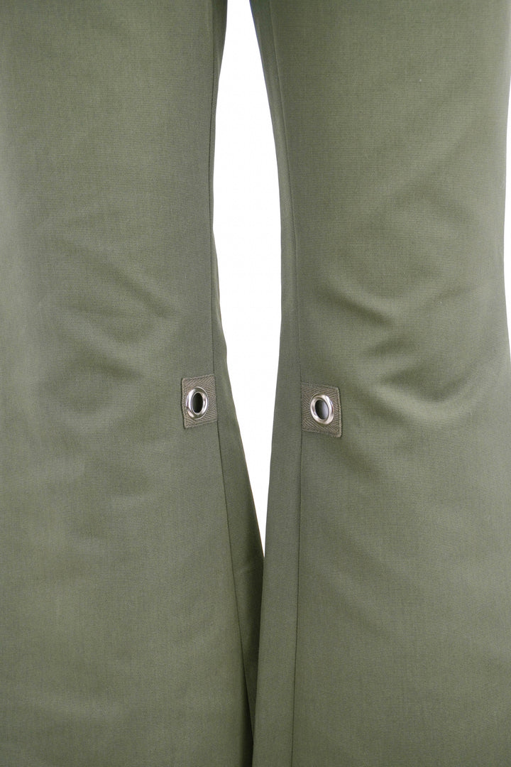 Courrèges Modular Overskirt Bootcut Pants in Camo Green
