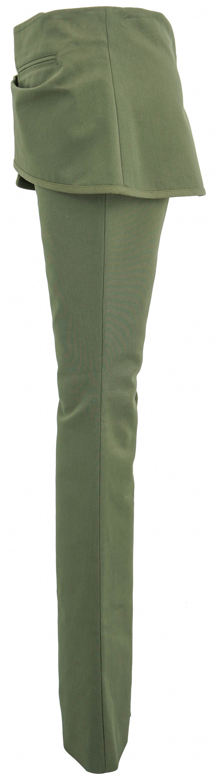 Courrèges Modular Overskirt Bootcut Pants in Camo Green