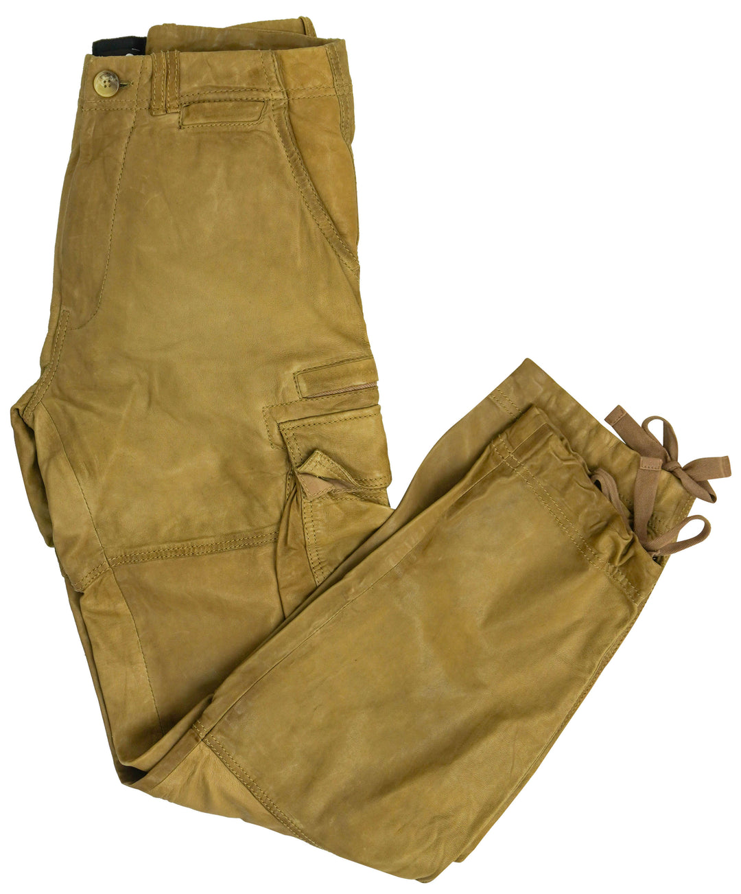 Dolce & Gabbana Cargo Leather Trousers in Khaki - Discounts on Dolce & Gabbana at UAL