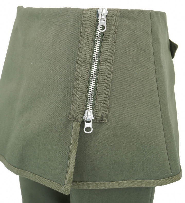 Courrèges Modular Overskirt Bootcut Pants in Camo Green