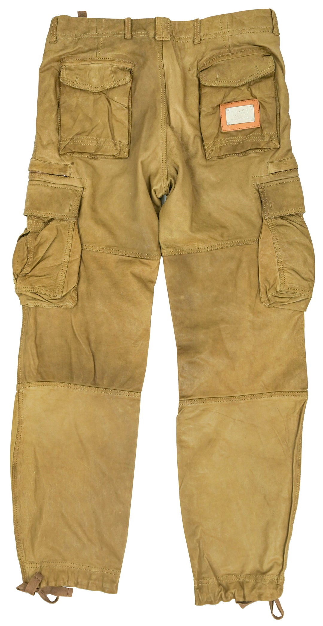 Dolce & Gabbana Cargo Leather Trousers in Khaki - Discounts on Dolce & Gabbana at UAL