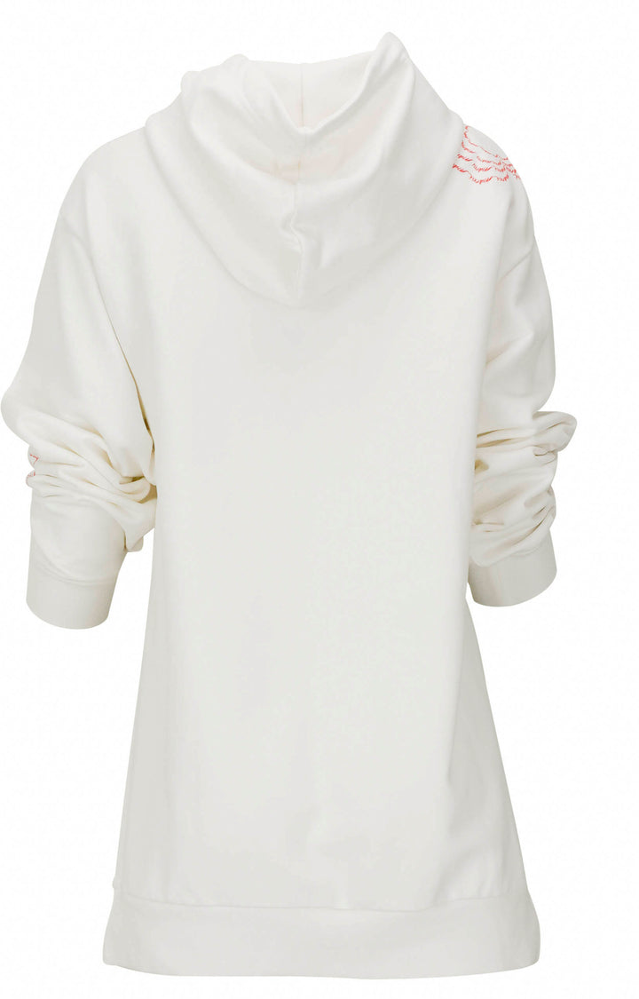 Marni Poppy Flowers Hooded Sweatshirt in Natural White - Discounts on Marni at UAL