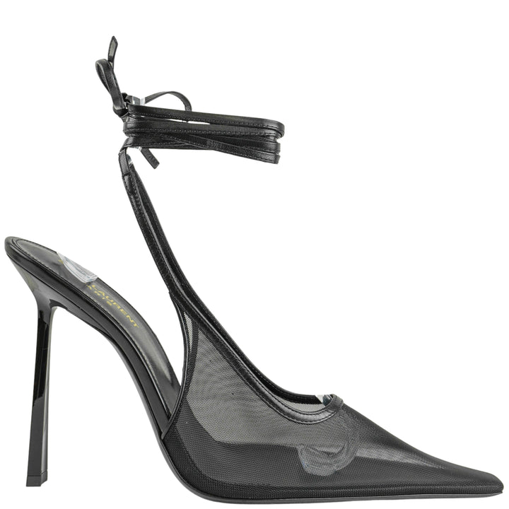 Saint Laurent Oxalis 110 Slingback Tulle in Black - Discounts on Saint Laurent at UAL