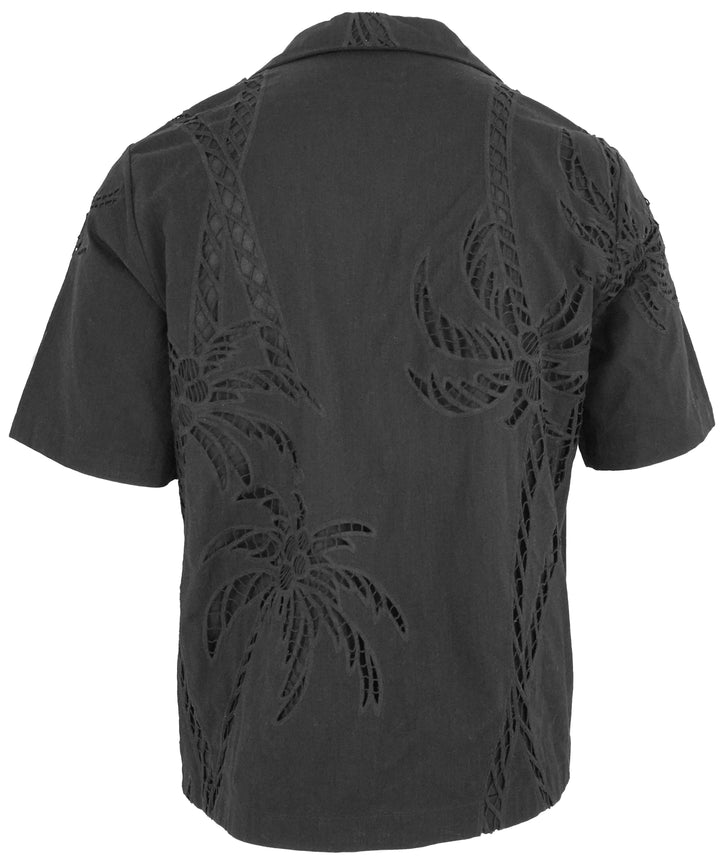Amiri Paisley Palm Camp Shirt in Black - Discounts on Amiri at UAL