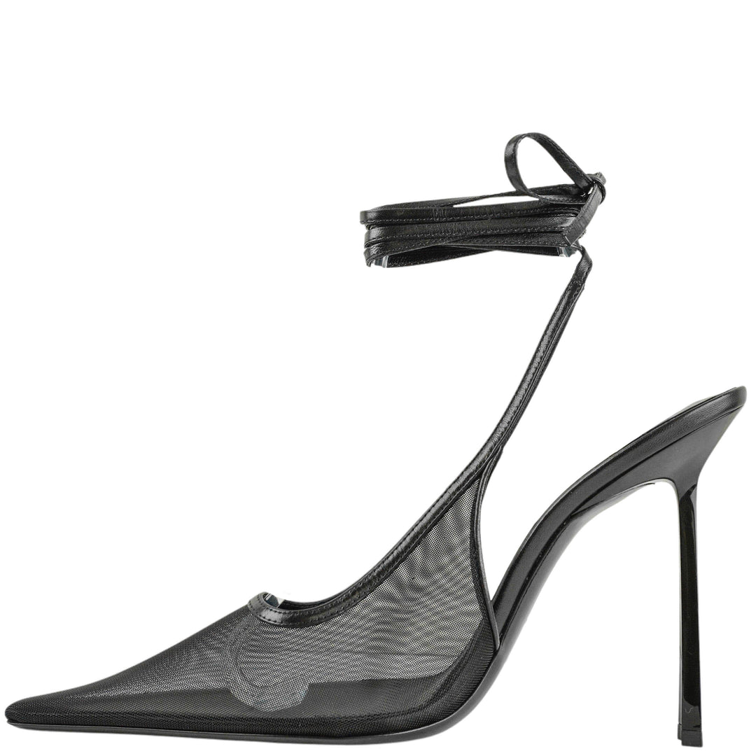 Saint Laurent Oxalis 110 Slingback Tulle in Black - Discounts on Saint Laurent at UAL