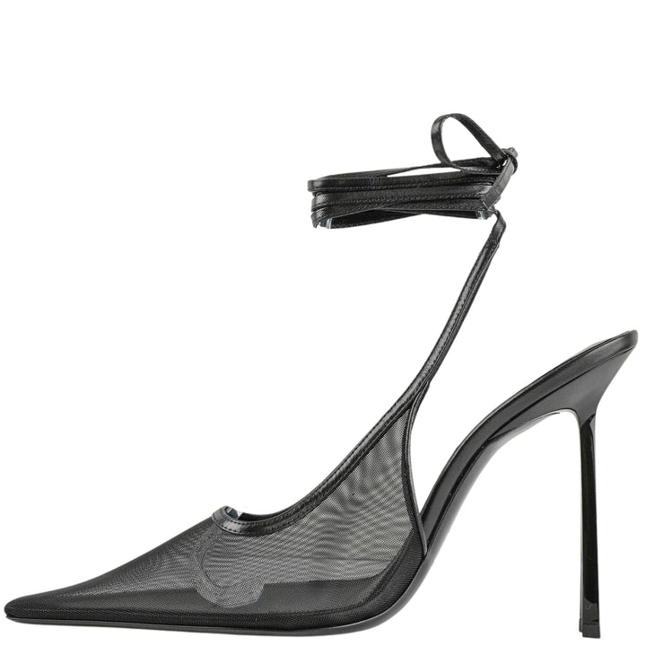 Saint Laurent Oxalis 110 Slingback Tulle in Black - Discounts on Saint Laurent at UAL