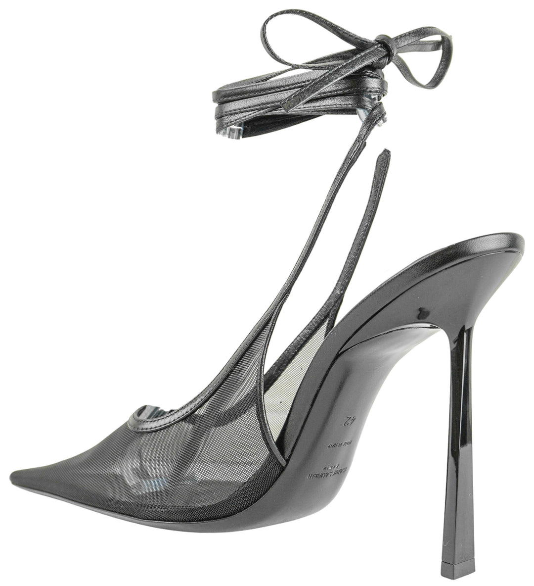 Saint Laurent Oxalis 110 Slingback Tulle in Black - Discounts on Saint Laurent at UAL