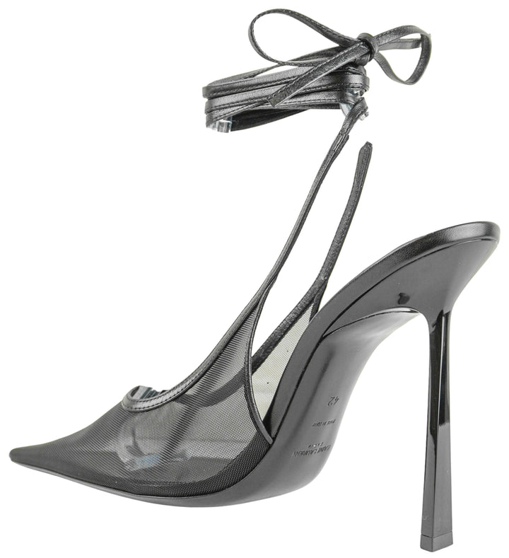 Saint Laurent Oxalis 110 Slingback Tulle in Black - Discounts on Saint Laurent at UAL