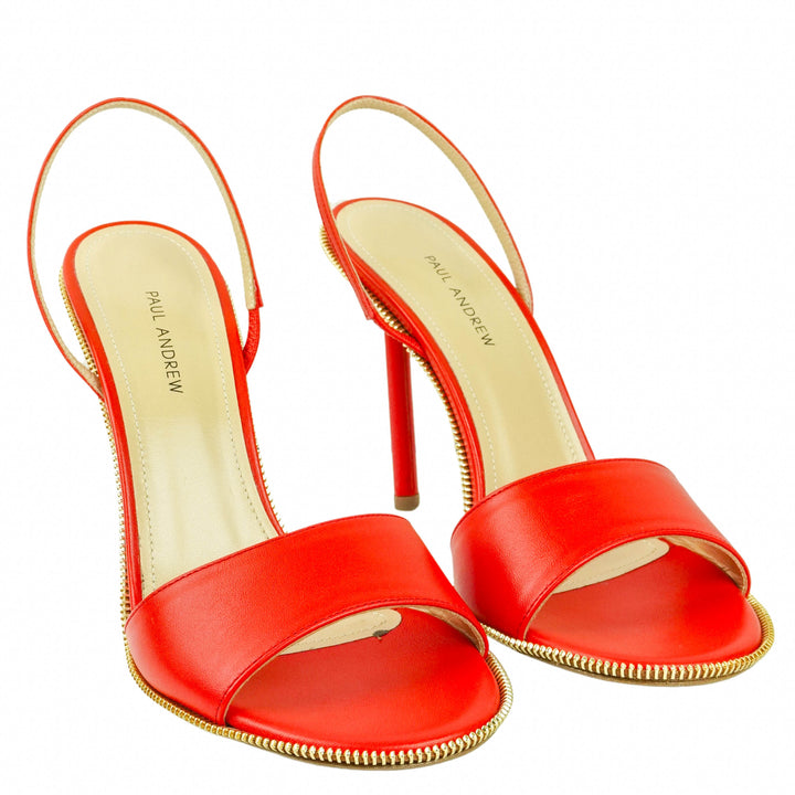 Paul Andrew Zippy Halter Sandals in Tomato - Discounts on Paul Andrew at UAL