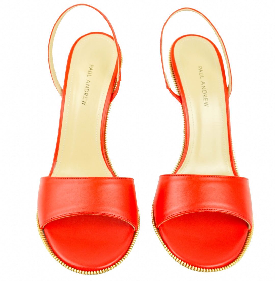 Paul Andrew Zippy Halter Sandals in Tomato - Discounts on Paul Andrew at UAL