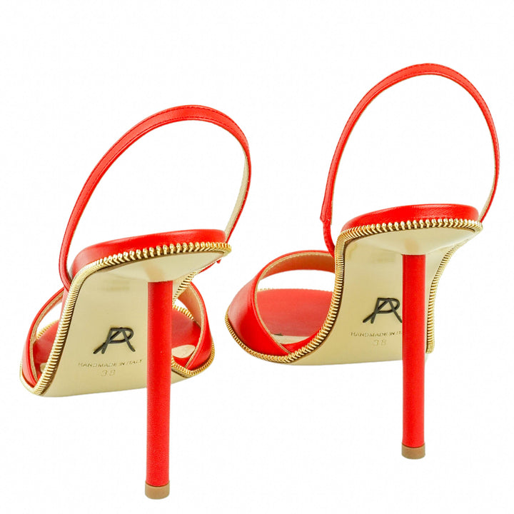 Paul Andrew Zippy Halter Sandals in Tomato - Discounts on Paul Andrew at UAL