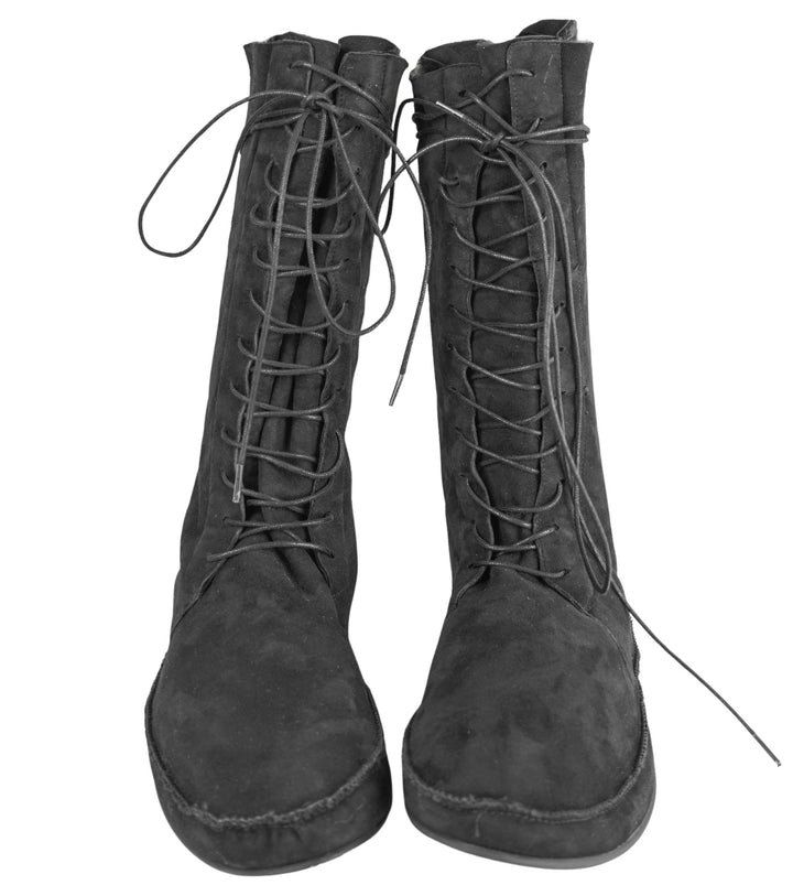 The Row Tyler Lace Up Boots in Black - Discounts on The Row at UAL