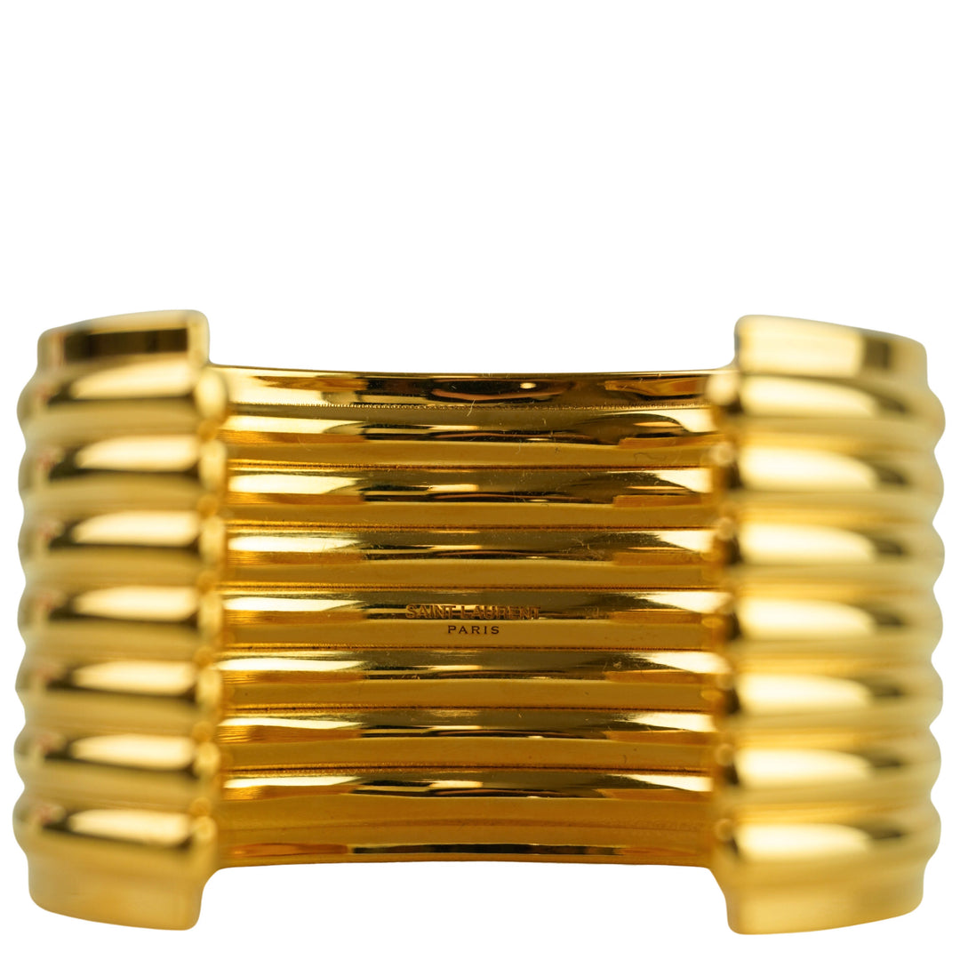 Saint Laurent Stacked Tube Bracelet in Gold - Discounts on Saint Laurent at UAL