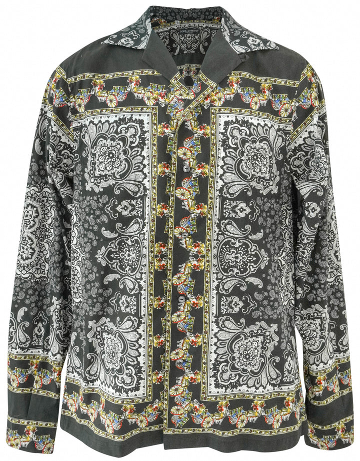 Dolce & Gabbana Paisley Shirt in Black - Discounts on Dolce & Gabbana at UAL