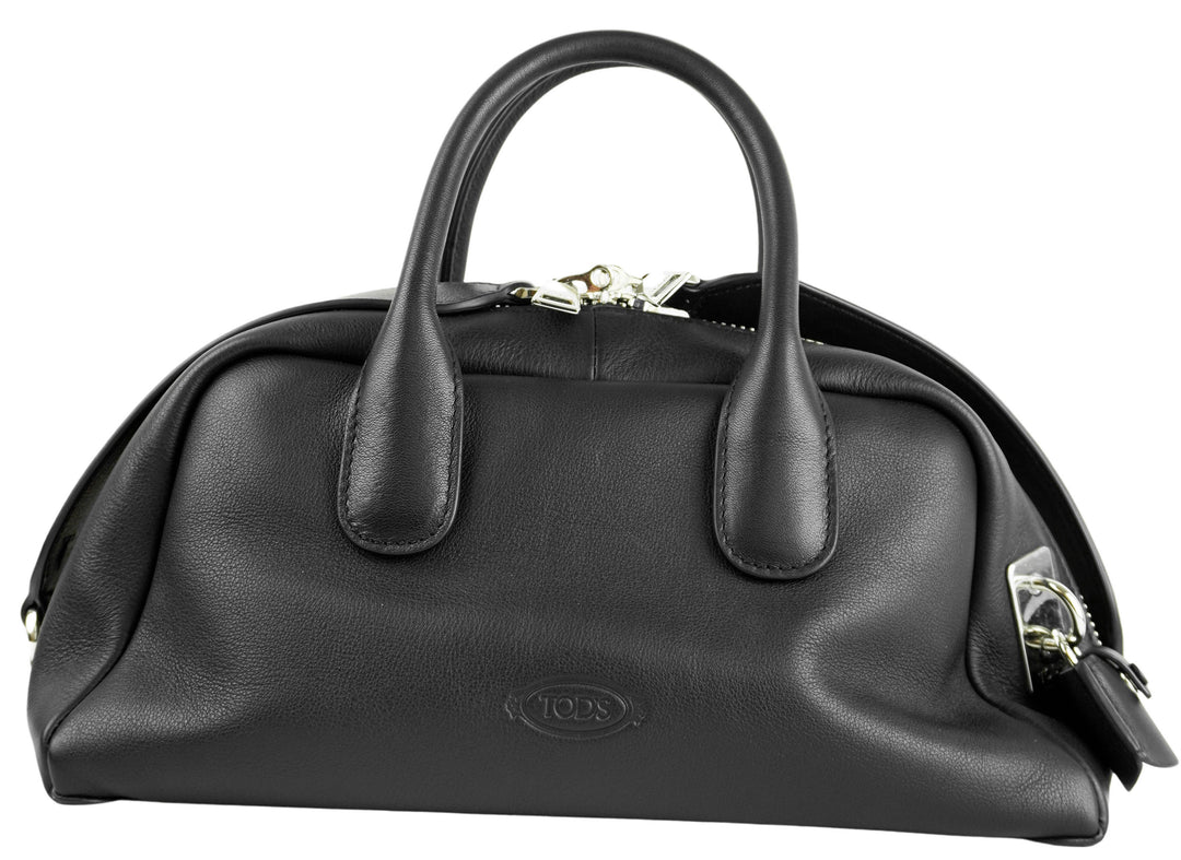 Tod's Bauletto Zip Leather Top-Handle Bag in Black - Discounts on Tod's at UAL