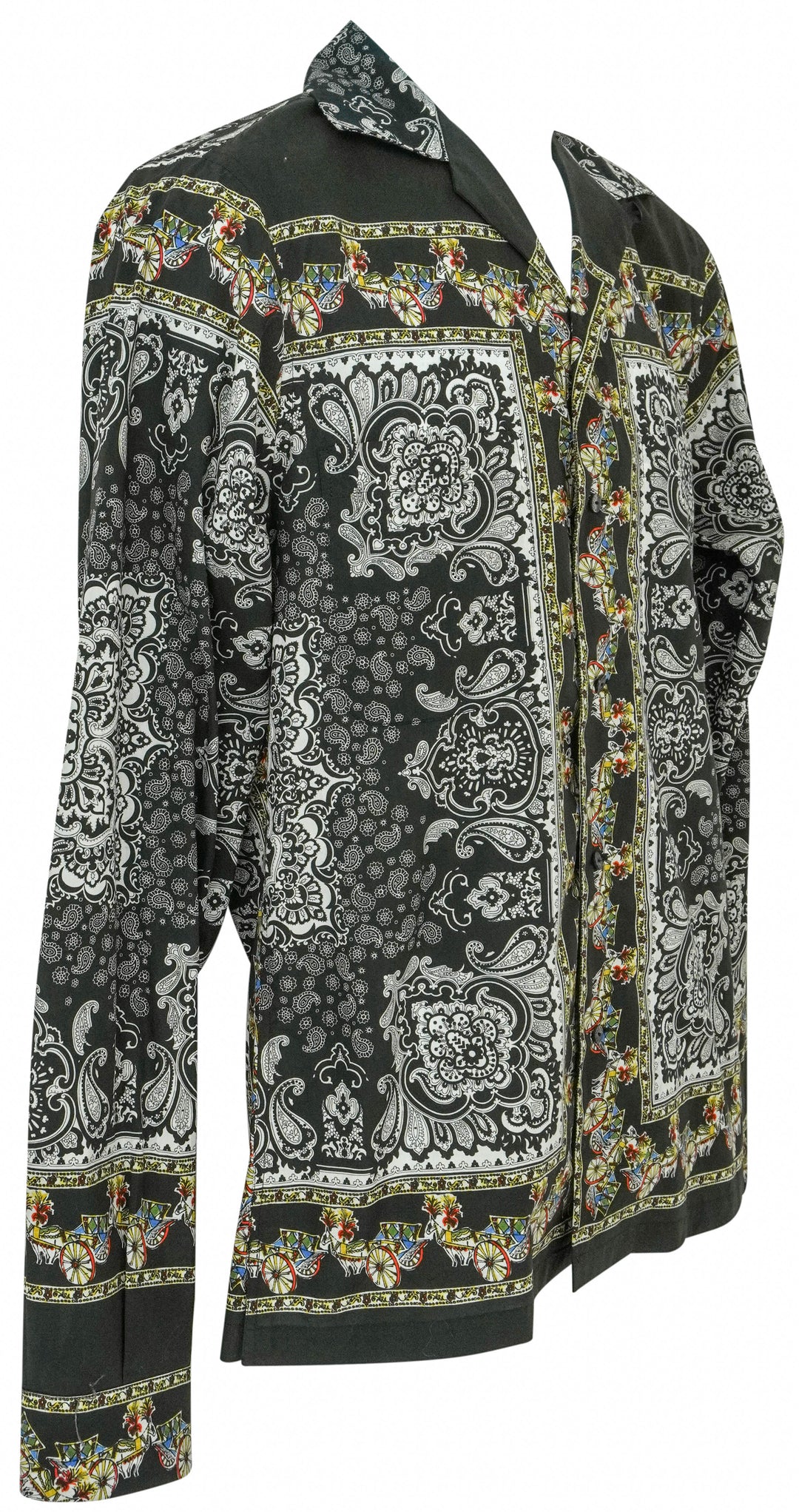Dolce & Gabbana Paisley Shirt in Black - Discounts on Dolce & Gabbana at UAL