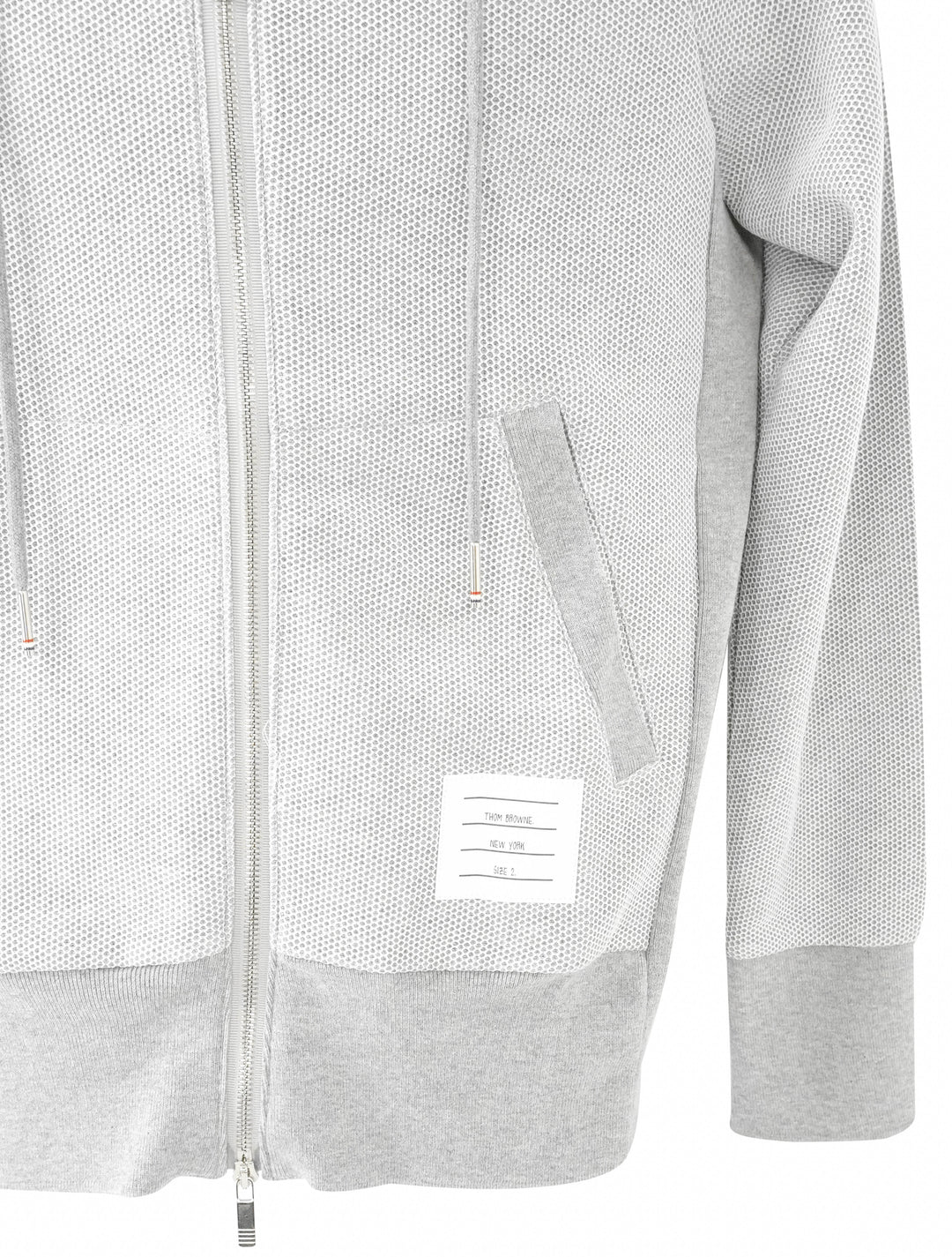 Thom Browne. Knit Zip-Up Hoodie in Grey - Discounts on Thom Browne. at UAL