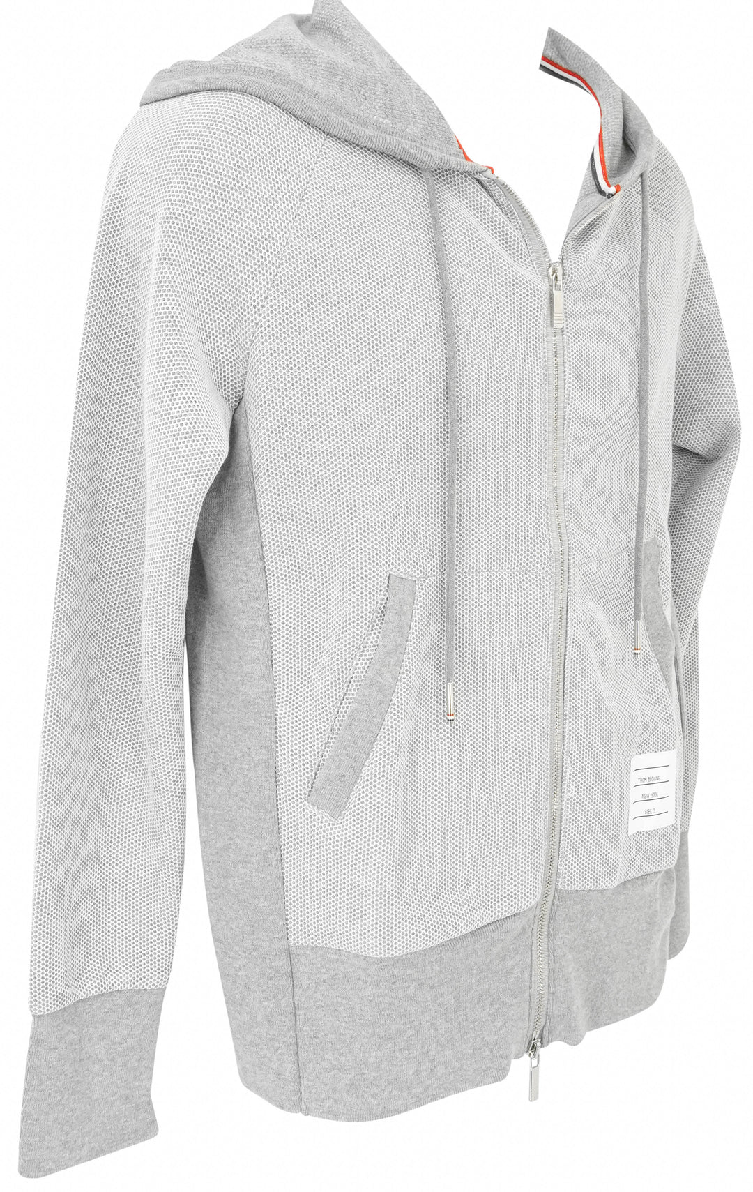 Thom Browne. Knit Zip-Up Hoodie in Grey - Discounts on Thom Browne. at UAL