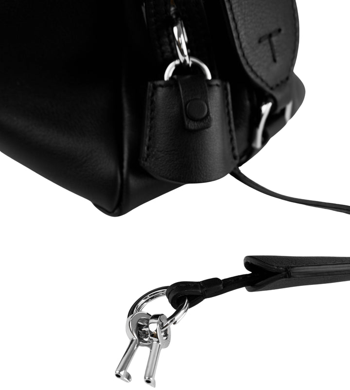 Tod's Bauletto Zip Leather Top-Handle Bag in Black - Discounts on Tod's at UAL