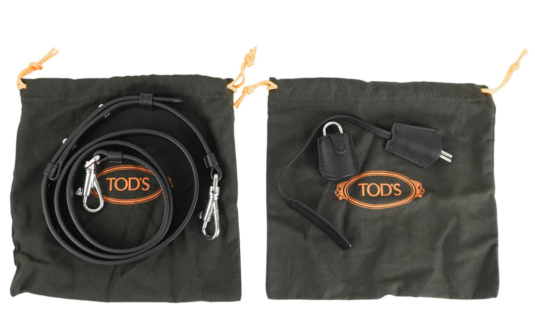 Tod's Bauletto Zip Leather Top-Handle Bag in Black - Discounts on Tod's at UAL