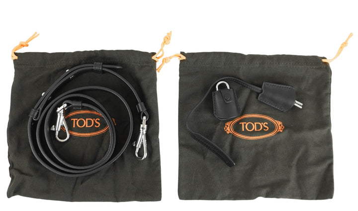 Tod's Bauletto Zip Leather Top-Handle Bag in Black - Discounts on Tod's at UAL