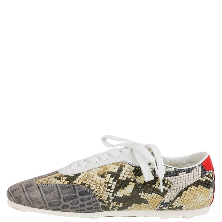 Marni Printed Python Sneakers in Grey Multi - Discounts on Marni at UAL