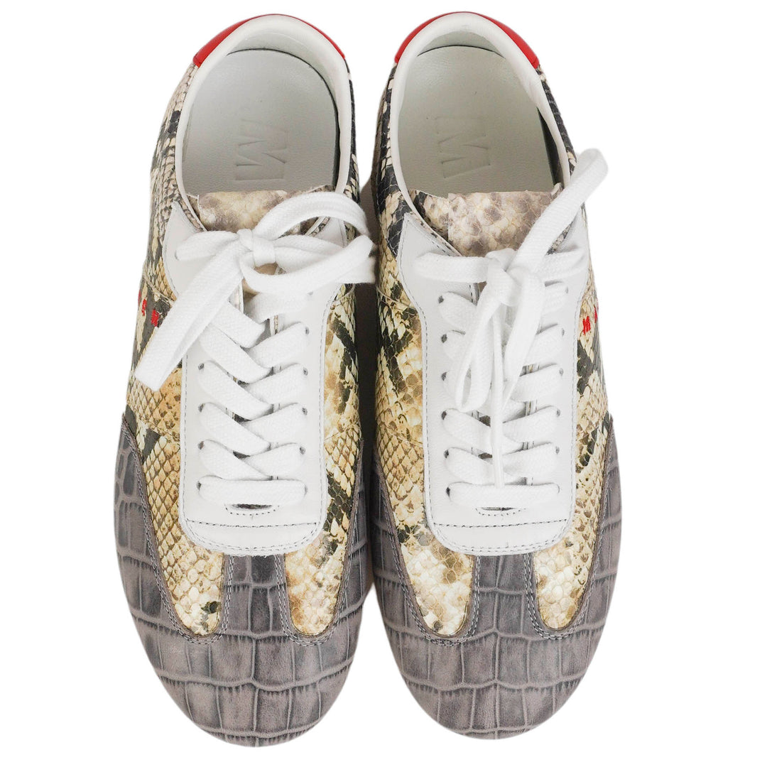 Marni Printed Python Sneakers in Grey Multi - Discounts on Marni at UAL