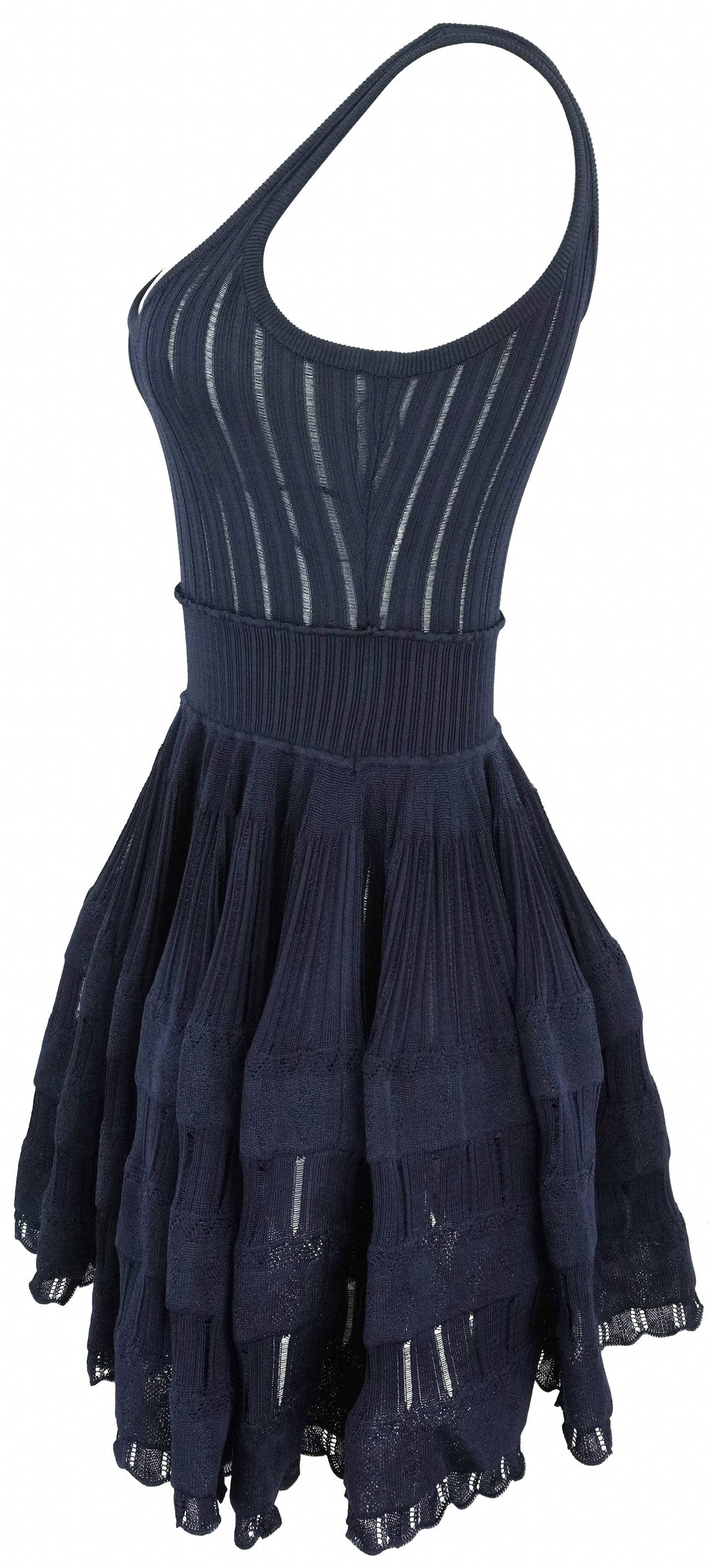 ALAÏA Sleeveless Mini Dress in Blue - Discounts on ALAÏA at UAL