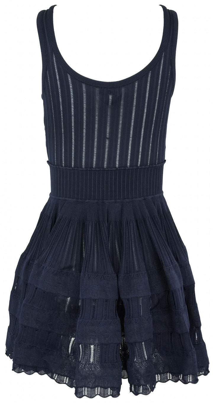 ALAÏA Sleeveless Mini Dress in Blue - Discounts on ALAÏA at UAL
