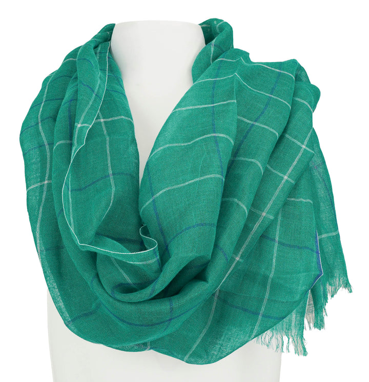 19Andrea's47 Scarf in Teal Plaid - Discounts on 19Andrea's47 at UAL