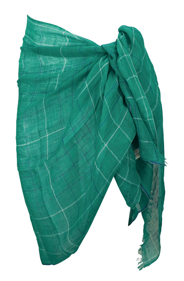 19Andrea's47 Scarf in Teal Plaid - Discounts on 19Andrea's47 at UAL