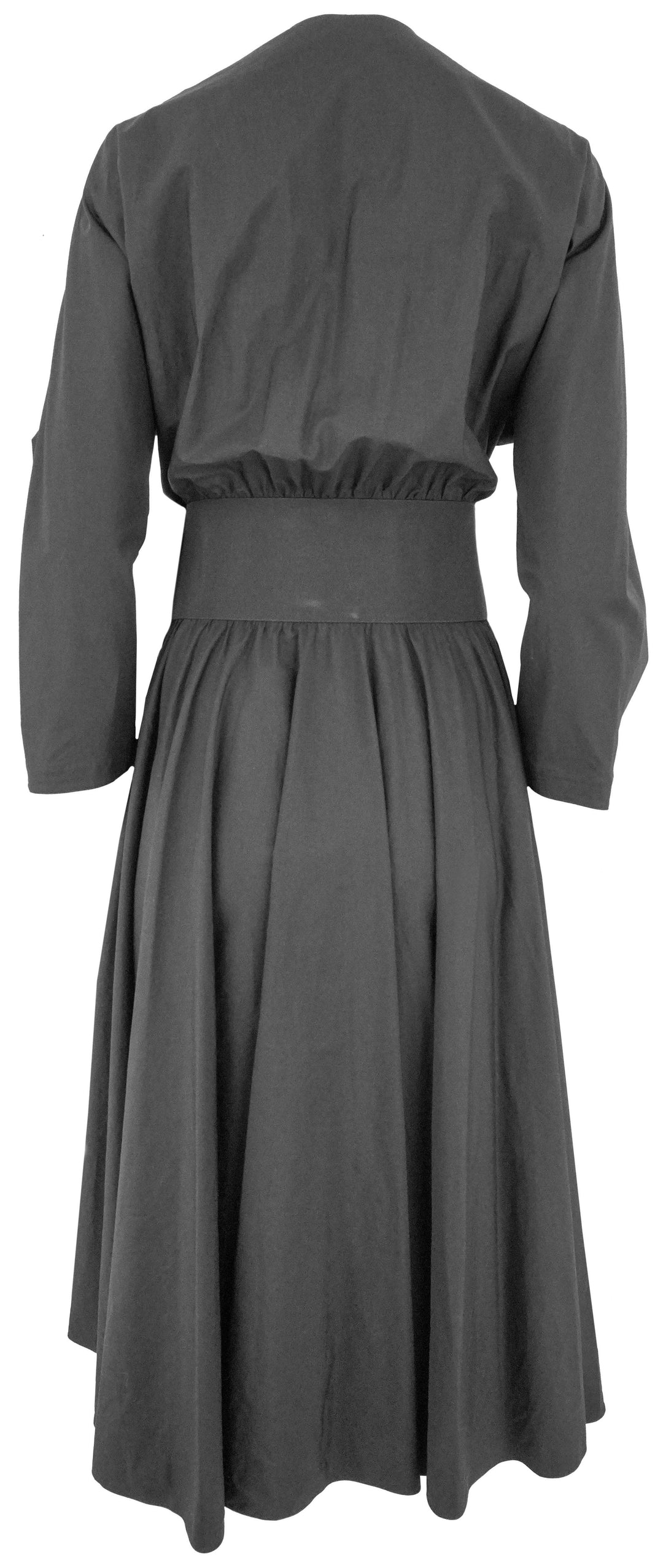 ALAÏA Leather Trimmed Cotton Midi Dress in Black - Discounts on ALAÏA at UAL