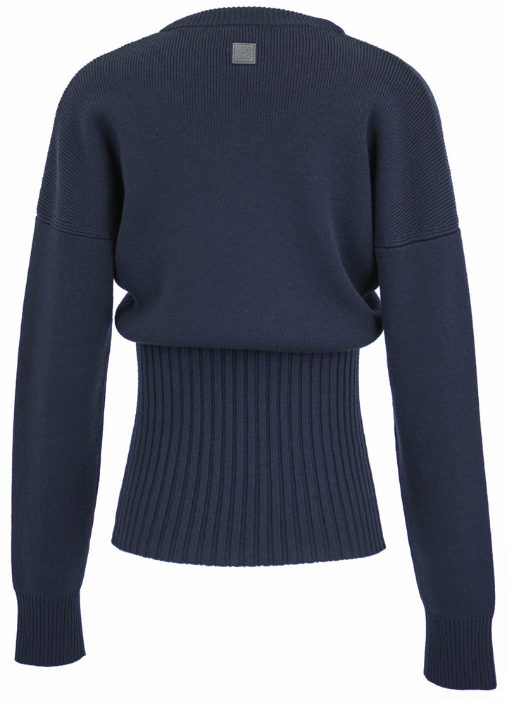 Loewe Ribbed Sweater in Navy Blue
