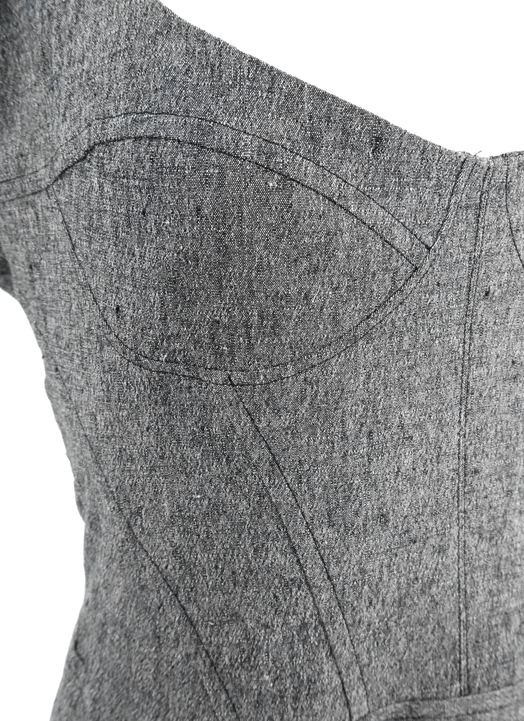 ALAÏA Falred Midi Dress In Granite - Discounts on ALAÏA at UAL