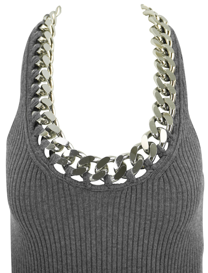 Stella McCartney Falabella Chain Dress in Grey