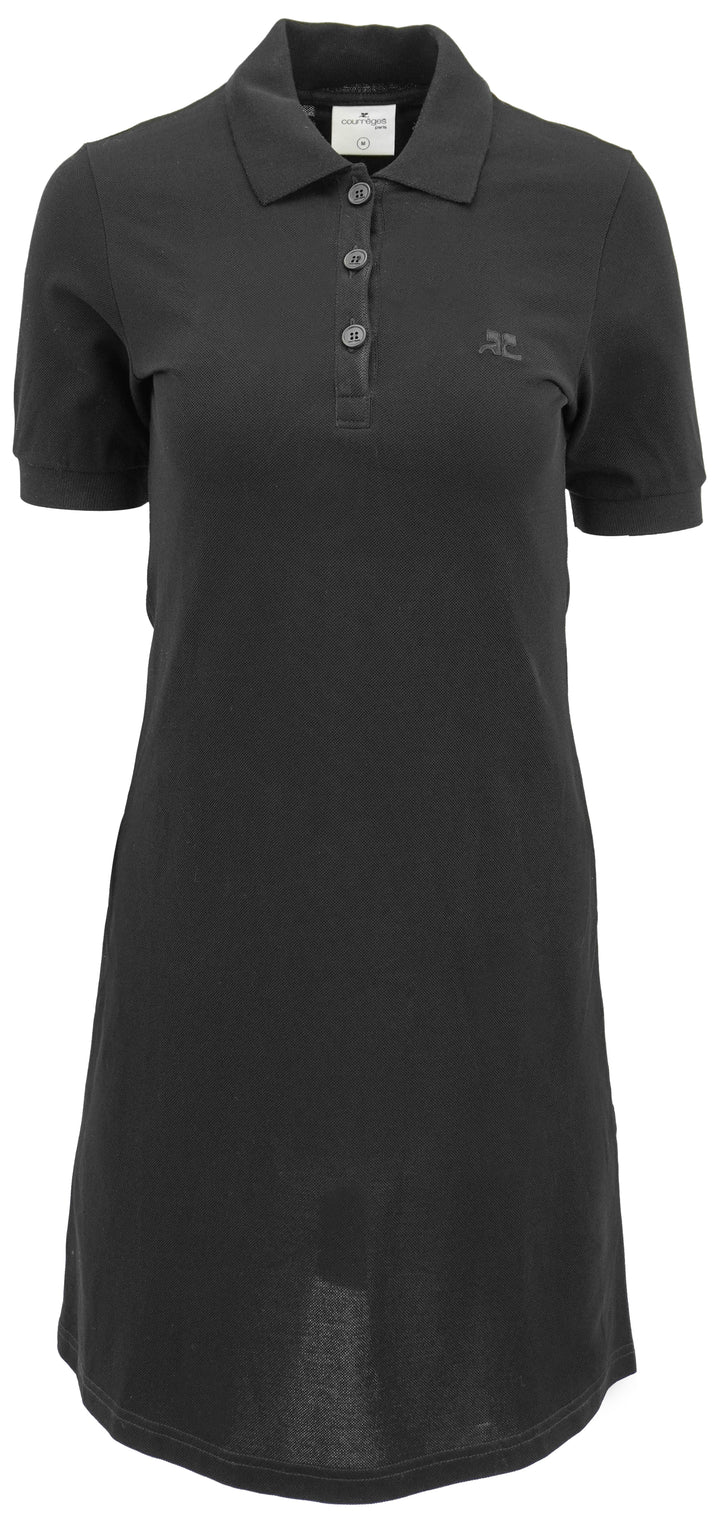Courrèges Piqué Polo Dress in Black
