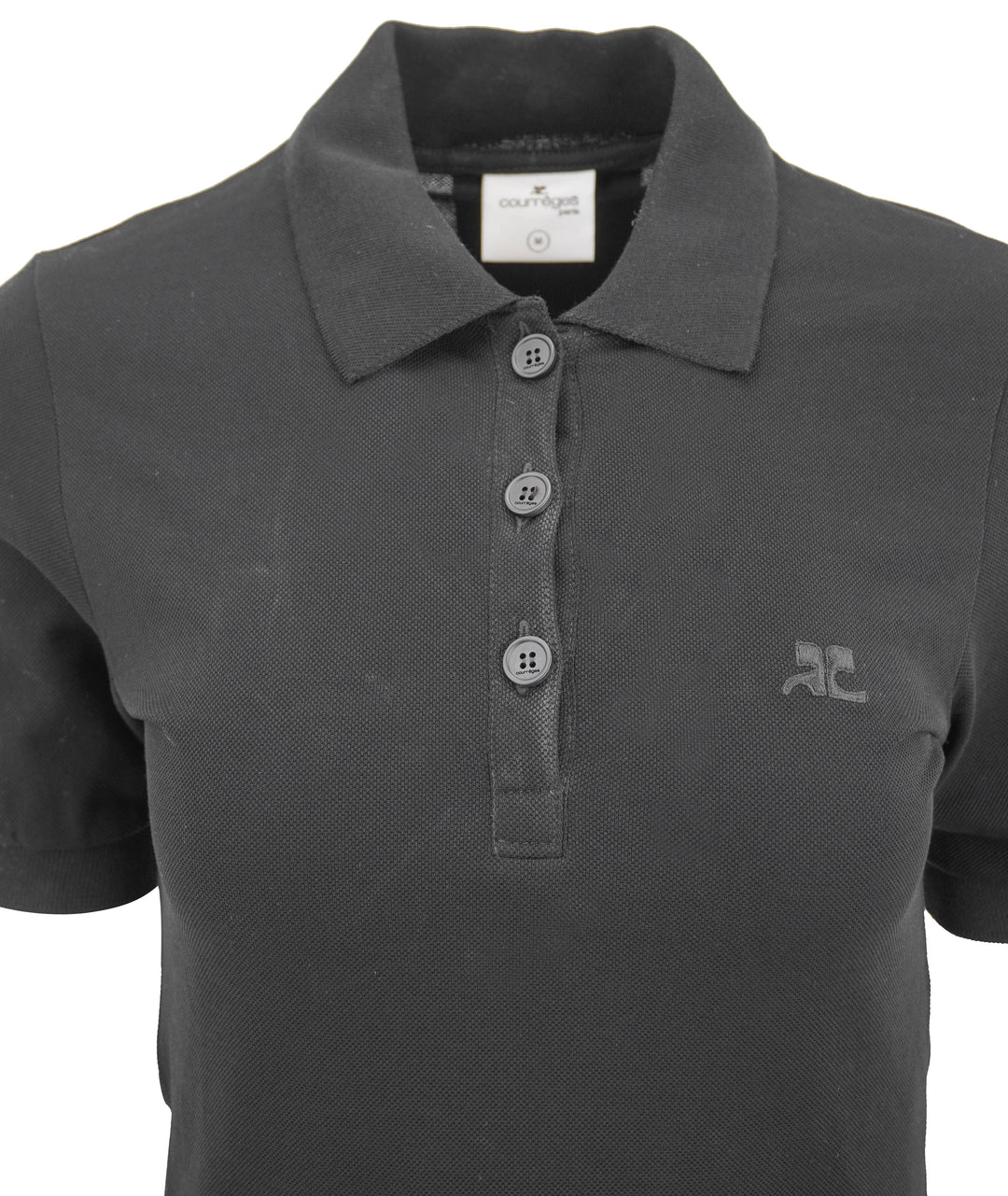 Courrèges Piqué Polo Dress in Black