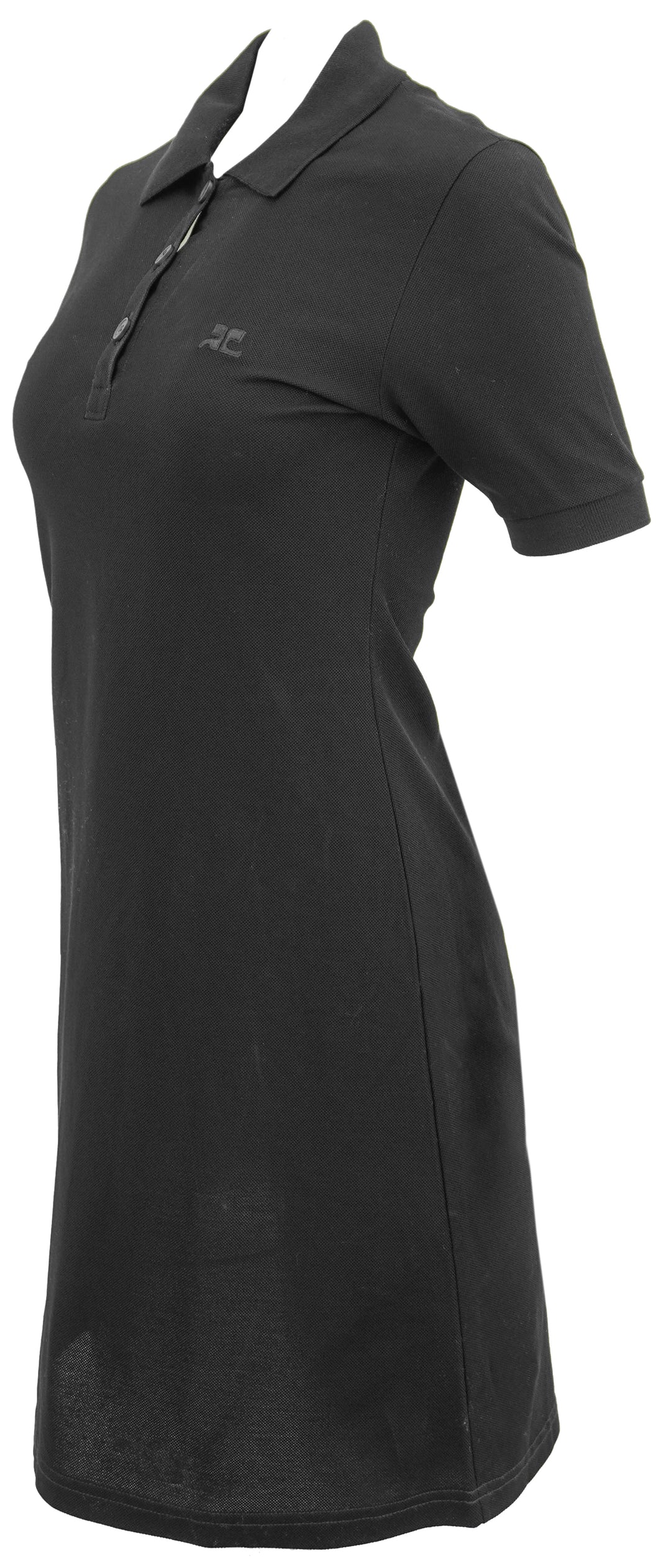 Courrèges Piqué Polo Dress in Black