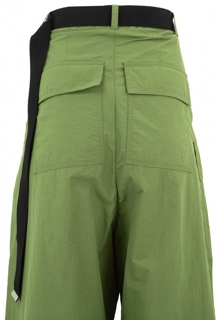 Plan C Nylon Trousers in Guacamole - Discounts on Plan C at UAL