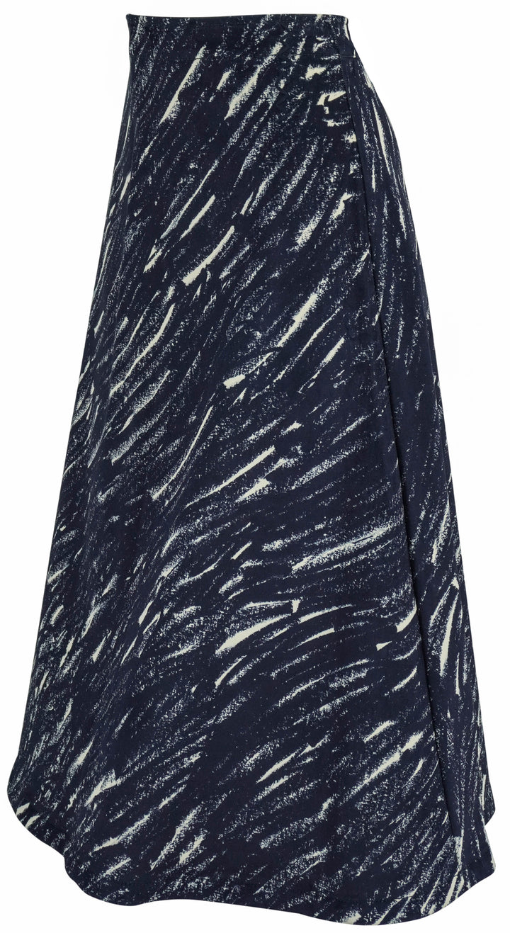 Marni Crayon Flock Stretch Denim Midi Skirt in Midnight - Discounts on Marni at UAL