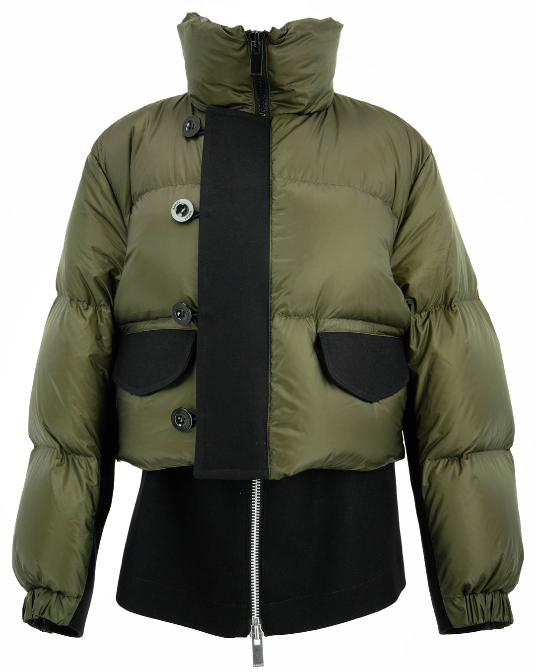 Sacai Puffer Jacket in Deep Olive